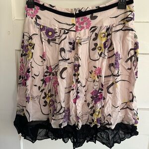 Angie Floral Skirt with Black Trim